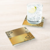 Die eleganten, goldenen Farbtöne Glasuntersetzer (Schrägansicht)