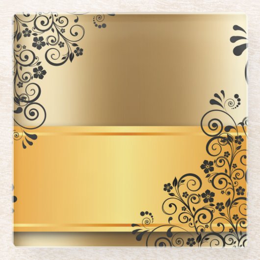 Die eleganten, goldenen Farbtöne Glasuntersetzer (Vorderseite)