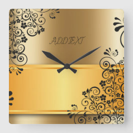 Die eleganten, goldenen Farbtöne Quadratische Wanduhr