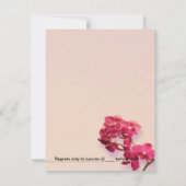 Die eleganten romantischen roten Wedding Orchideen Einladung (Rückseite)