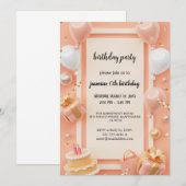 die eleganteste Geburtstagsveranstaltung Einladung (Vorne/Hinten)