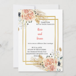 die eleganteste rosa Hochzeit Einladung