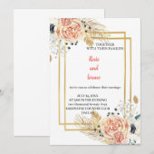 die eleganteste rosa Hochzeit Einladung (Vorne/Hinten)