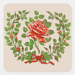 Die Eleganz der Blume der Sommermonate Quadratischer Aufkleber