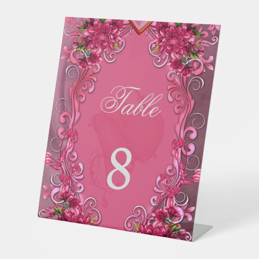 Die Eleganz der rosa Blume Sockelschild (Vorderseite)
