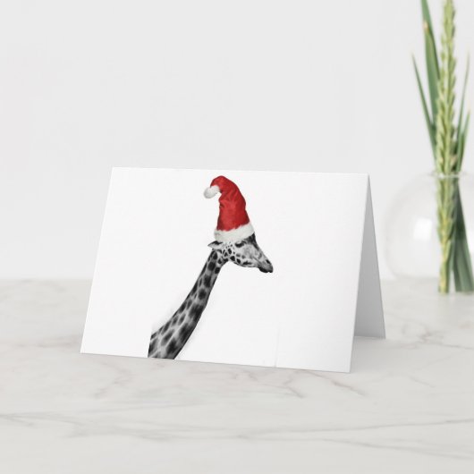 Die Eleganz der Weihnachtsgiraffe Feiertagskarte (Vorderseite)