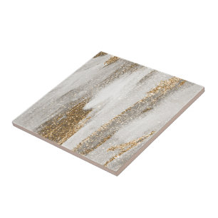 Die Eleganz der weißen und goldenen Keramik Fliese