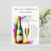 Die Eleganz des Brautparty gezeichnet Einladung (Stehend Vorderseite)