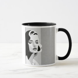 Die Eleganz einer Frau, die mit dem Blick durchboh Tasse