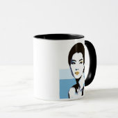 Die Eleganz eines fesselnden Blicks. Tasse (VorderseiteRechts)