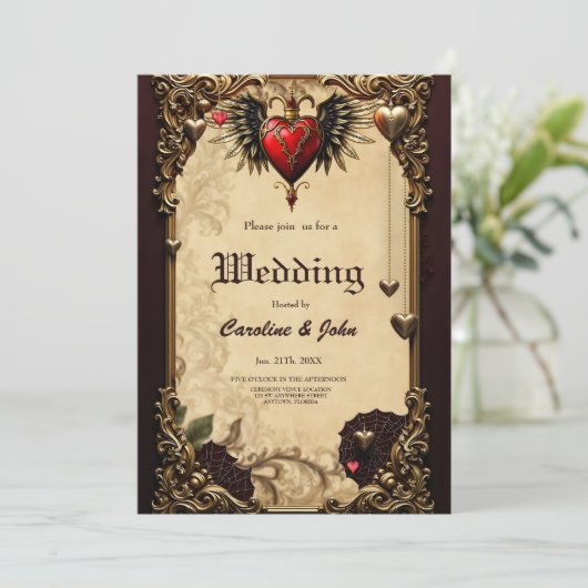 Die Eleganz und Mystik des gotischen Herzens. Einladung (Stehend Vorderseite)