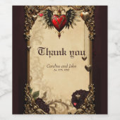 Die Eleganz und Mystik des gotischen Herzens. Weinetikett (Einzelnes Label)