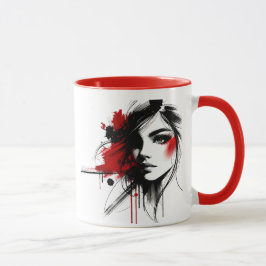 Die Eleganz von Schwarz und Rot im modernen Stil. Tasse