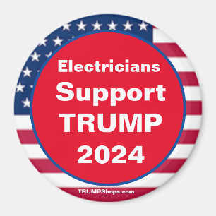 Die Elektriker unterstützen TRUMP 2024 Red Kühlsch Magnet