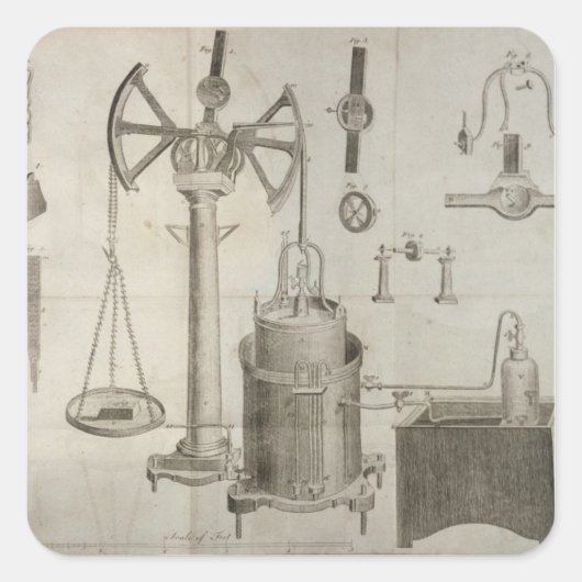 Die Elemente der Chemie" Quadratischer Aufkleber (Vorderseite)