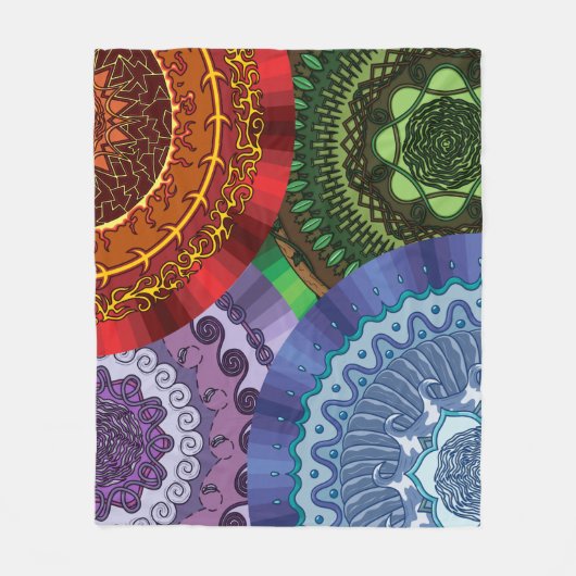 Die Elemente Mandalas Fleece Blanket (Vorderseite)