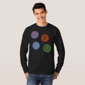 Die Elemente Mandalas Männer dunkles Shirt (Vorne ganz)