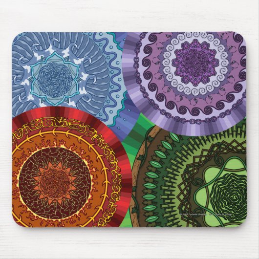 Die Elemente-Mandalas Mousepad (Vorne)