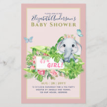 Die Elephant Baby Shower Gender Enthüllung lädt ei
