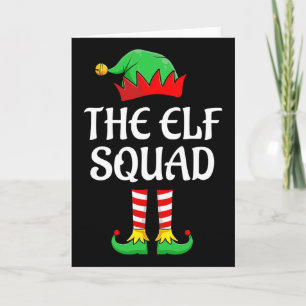 Die Elf Squad Familien-Matching-Gruppe Weihnachts- Karte