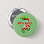 Die Elf-Weihnachtskostüme Lover der Postarbeiter Button (Vorne & Hinten)