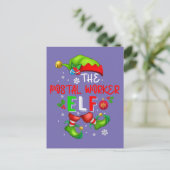 Die Elf-Weihnachtskostüme Lover der Postarbeiter Postkarte (Stehend Vorderseite)