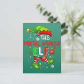Die Elf-Weihnachtskostüme Lover der Postarbeiter Postkarte (Stehend Vorderseite)