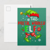 Die Elf-Weihnachtskostüme Lover der Postarbeiter Postkarte (Vorne/Hinten)