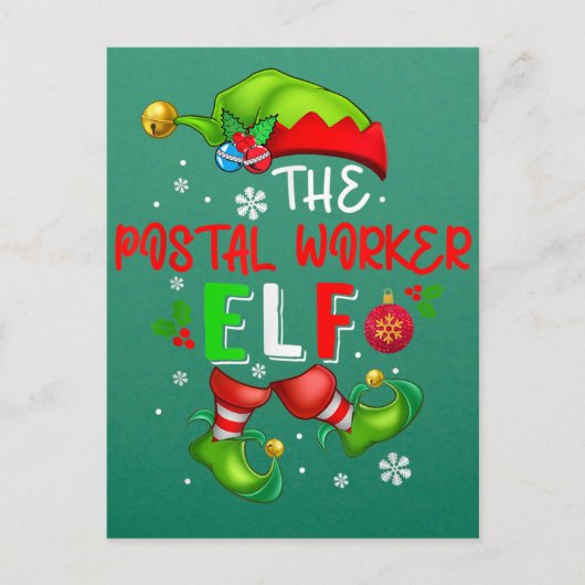 Die Elf-Weihnachtskostüme Lover der Postarbeiter Postkarte (Vorderseite)