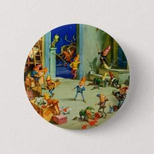 Die Elfen des Weihnachtsmanns arbeiten in seinem W Button