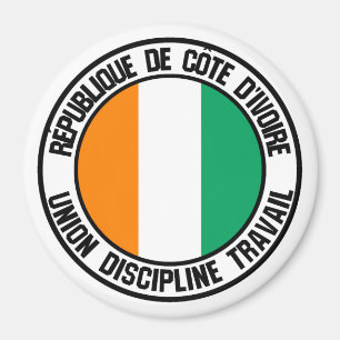 Die Elfenbeinküste-rundes Emblem Magnet