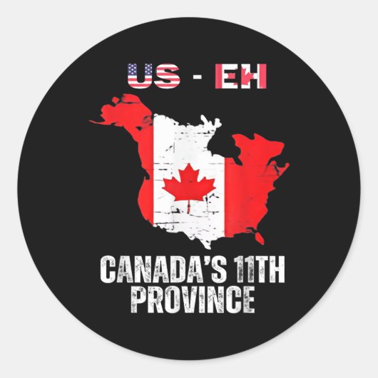 Die elfte Provinz Kanadas Funny Us-eh Useh Runder Aufkleber (Vorderseite)