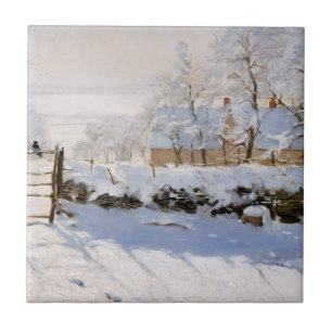 Die Elster (Schneebedeckte Winterlandschaft) (von Fliese