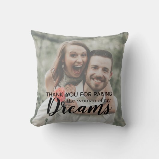 Die Eltern der Braut danken Ihnen aus dem Groom-Fo Kissen (Vorderseite)