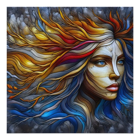 Die Embrace der Natur - Ära der KI Fotodruck (Vorne)