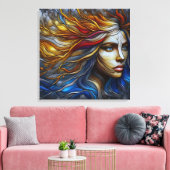 Die Embrace der Natur - Ära der KI Leinwanddruck (Insitu (Wohnzimmer))