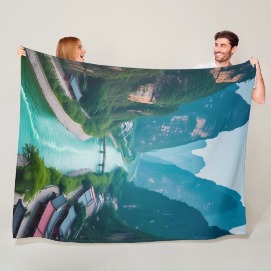 Die Embrace der Natur - Landschaftliche Flusslands Fleecedecke (Beispiel)