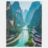 Die Embrace der Natur - Landschaftliche Flusslands Fleecedecke (Vorderseite)