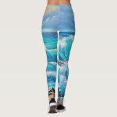 Die Embrace des Ozeans: Wave Art Leggings (Rückseite)