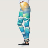 Die Embrace des Ozeans: Wave Art Leggings (Links)