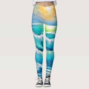 Die Embrace des Ozeans: Wave Art Leggings