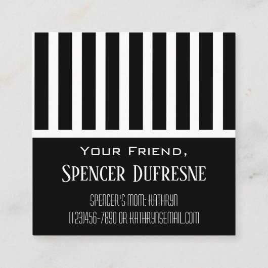 Die Emoji-Karte der Schule für Kinder Quadratische Visitenkarte (Rückseite)