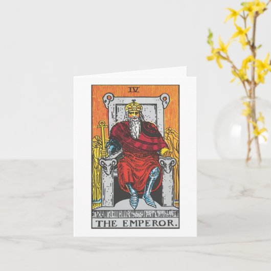 Die Emperor Tarot Card - Rider Waite Smith Tarot Karte (Gelbe Blume)
