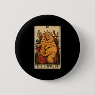 Die Empress Cat Tarot Card Funny Witchy Mystical K Button