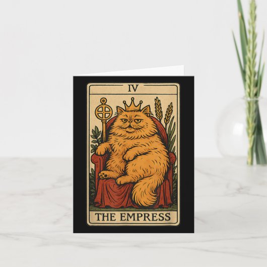 Die Empress Cat Tarot Card Funny Witchy Mystical K Karte (Vorderseite)