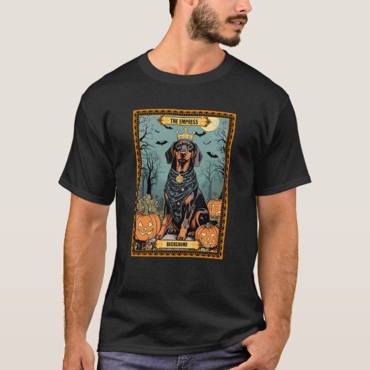 Die Empress-Dackel Halloween-Tarot-Karte T-Shirt (Vorderseite)