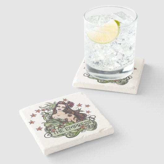 Die Empress-Tarot-Karte Steinuntersetzer (Seitenansicht)