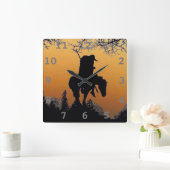 Die Endklemme des Weges Quadratische Wanduhr (Zuhause)