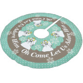 Die Engel oh, die gelassen uns gekommen werden, Polyester Weihnachtsbaumdecke (Schrägansicht)