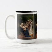 Die Engel von William Adolphe Bouguereau Zweifarbige Tasse (Links)